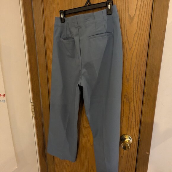 Loft High Waist Cropped Button Blue Pants-Women's Size 8 - Picture 4 of 4
